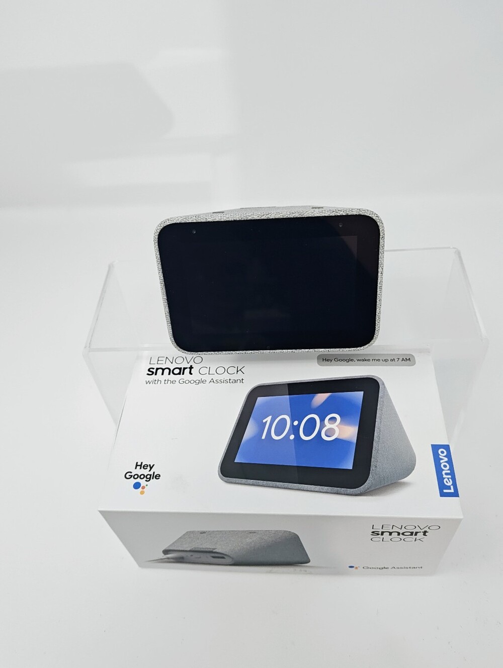 Lenovo Smart Clock. 4-Inch LCDAndroid Smart Clock WithGoogle Assistant. Grey